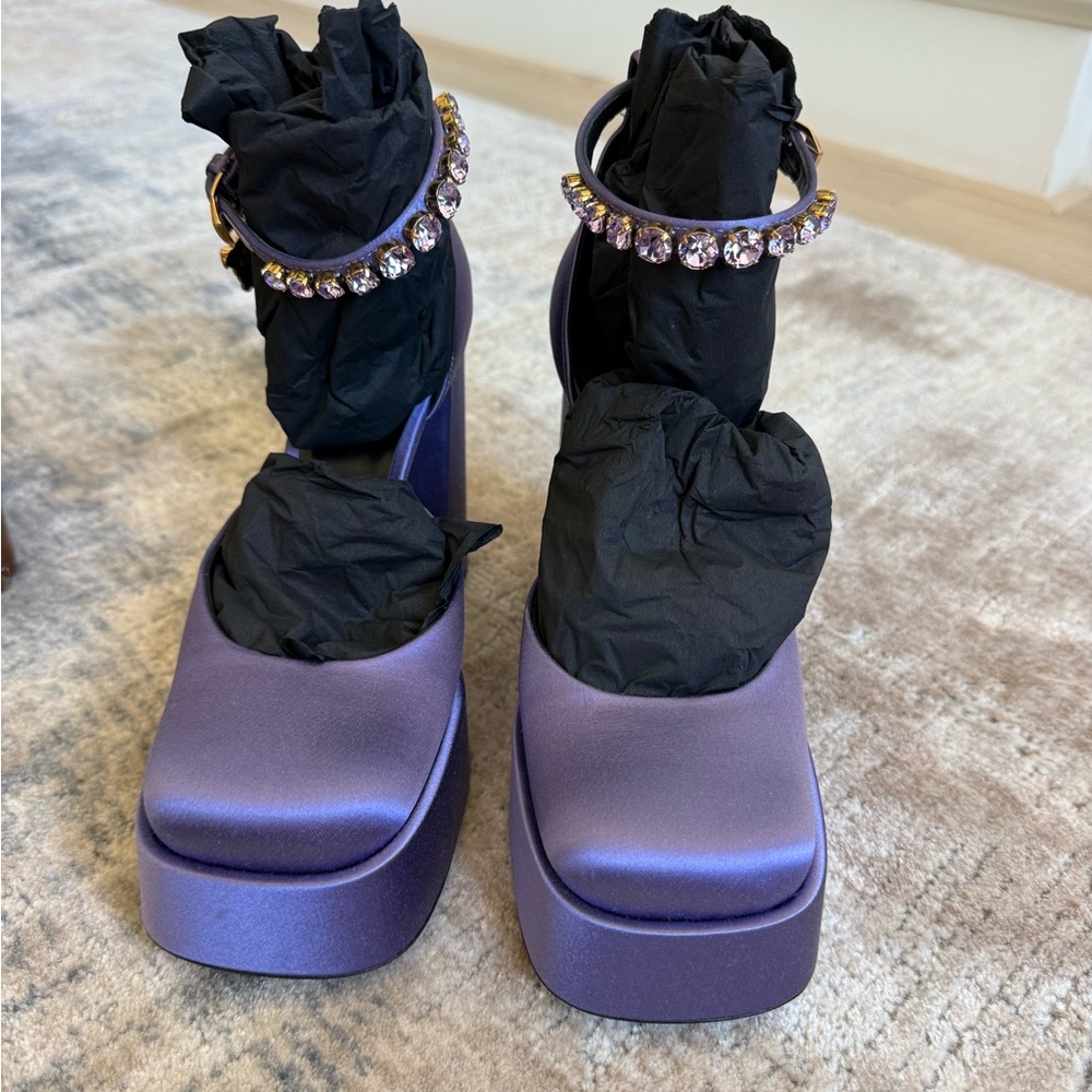Versace Medusa Aevitas Purple Platforms Heels size 37